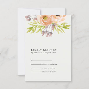 ROMANTISCHE PINK PEACH BLUSH OFF WHITE FLORAL RSVP