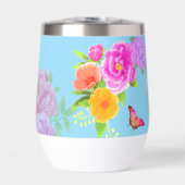 Romantische Pioenentuin Beste Moeder Blauw  (Voorkant)