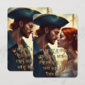Romantische Pirate Love Dubbelzijdige Affirmatie K RSVP Kaartje (Voorkant / Achterkant)