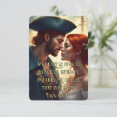 Romantische Pirate Love Dubbelzijdige Affirmatie K RSVP Kaartje (Staand voorkant)
