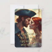Romantische Pirate Love Dubbelzijdige Affirmatie K RSVP Kaartje (Achterkant)