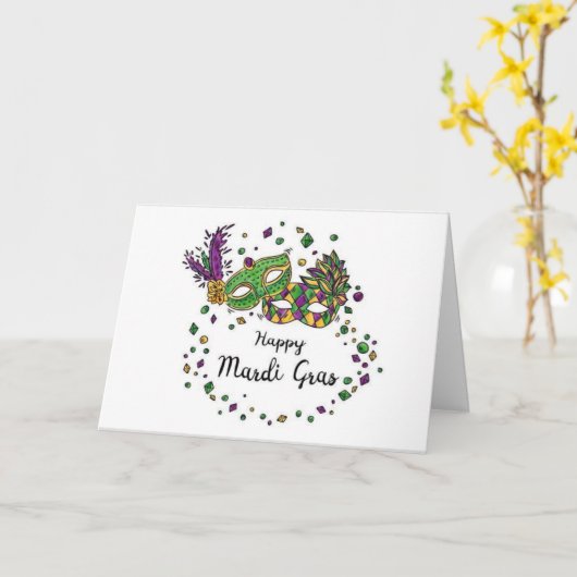 ROMANTISCHE PLANNEN VOOR MARDI GRAS **** KAART (Gele Bloem)