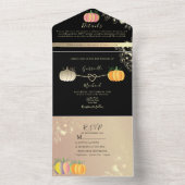 Romantische pompoenen vallen bruiloft all in one uitnodiging (Binnen)