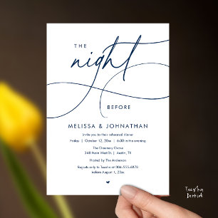 Romantische proefbruiloft diner de avond voor de b kaart