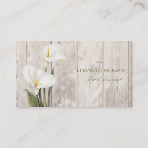 Romantische Professional ,Calla,Hout Textuur Visitekaartje
