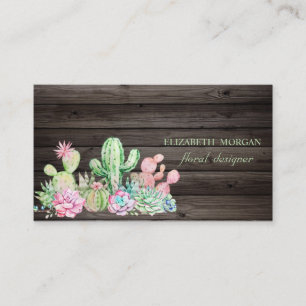 Romantische Professionele Cactus,Bloemen,Donker Ho Visitekaartje