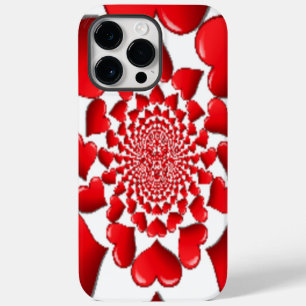 Romantische Red Hearts Patroon Art Print Case-Mate iPhone 14 Pro Max Hoesje