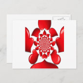 Romantische Red Hearts Patroon Art Print Feestdagenkaart (Voorkant / Achterkant)