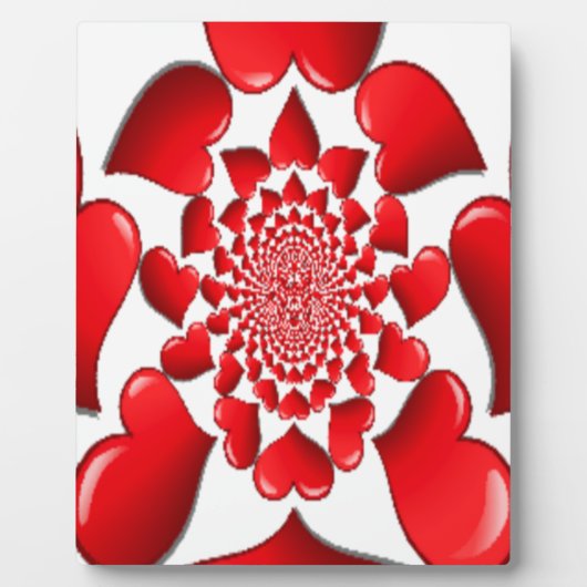 Romantische Red Hearts Patroon Art Print Fotoplaat (Voorkant)