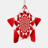 Romantische Red Hearts Patroon Art Print Keramisch Ornament (Rechts)