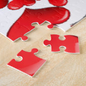 Romantische Red Hearts Patroon Art Print Legpuzzel (Zijkant)
