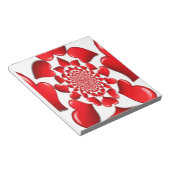 Romantische Red Hearts Patroon Art Print Notitieblok (Schuin)
