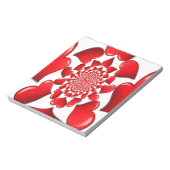 Romantische Red Hearts Patroon Art Print Notitieblok (Gedraaid)