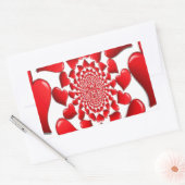 Romantische Red Hearts Patroon Art Print Rechthoekige Sticker (Envelop)