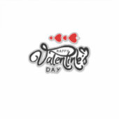 Romantische Red Hearts Valentijn's Day Design Sticker (Voorkant)