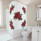 Romantische Red Rose Douchegordijn - (In situ)