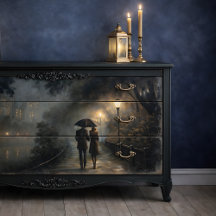 Romantische Regen Wandeling Decoupage