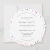 Romantische Regenboog Confetti Trouw Uitnodiging (Voorkant)