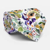 Romantische Retro Foliage Pastelogen Stropdas (Opgerold)