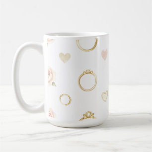 Romantische Ringen en Rozen Naadloos Patroon Koffiemok