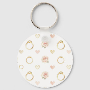 Romantische Ringen en Rozen Naadloos Patroon Sleutelhanger