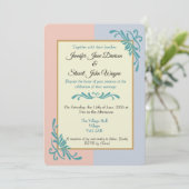 Romantische rococo bloemenbruiloft kaart (Staand voorkant)