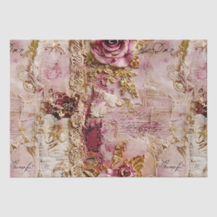 Romantische Rococo Dusty Roos Antiek Kant Tissuepapier