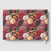 Romantische rode amaryllis en herfst bloemen bruil gastenboek (Achterkant)