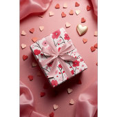 Romantische rode bloem cadeaupapier