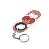 Romantische rode bloem hart ontwerp 4 speciale mom mini flessenopener (Achterkant Gekanteld)