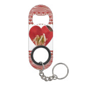 Romantische rode bloem hart ontwerp 4 speciale mom mini flessenopener (Achterkant)