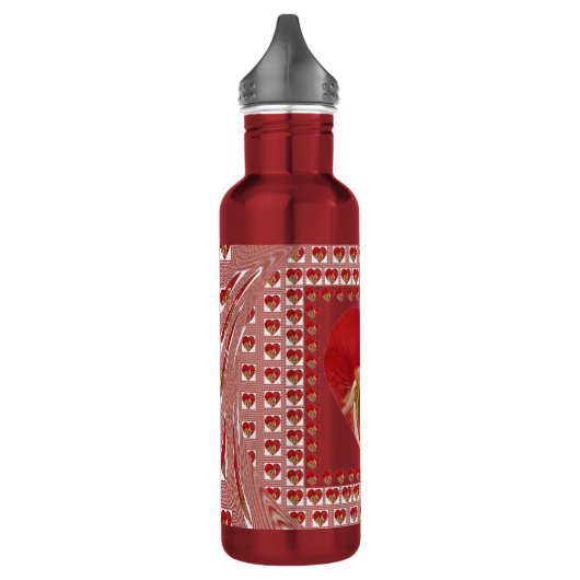 Romantische rode bloem hart ontwerp 4 speciale mom waterfles (Links)