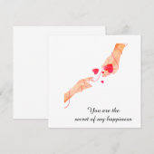 "Romantische rode draad van het lot handen en hart Kaart (Voorkant / Achterkant)