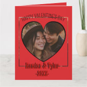 Romantische rode hart foto met aangepaste tekst ge kaart (Voorkant)