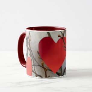 Romantische rode harten accent koffiemok Schatti Mok