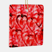 Romantische rode harten keramisch ornament (Rechts)