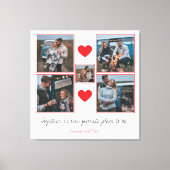 Romantische rode harten koppel fotocollage canvas afdruk (Voorkant)