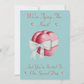 romantische rode liefde hart witte boeg bruiloft kaart (Voorkant)