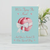 romantische rode liefde hart witte boeg bruiloft kaart (Staand voorkant)