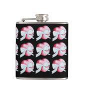 romantische rode liefde hart witte boeg heupfles (Voorkant)