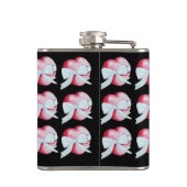 romantische rode liefde hart witte boeg heupfles (Achterkant)