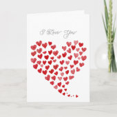 Romantische rode liefdesharten kaart (Voorkant)