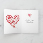 Romantische rode liefdesharten kaart (Binnen)