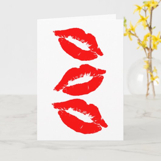 ROMANTISCHE RODE LIPS KIJKEN NAAR U KAART (Gele Bloem)