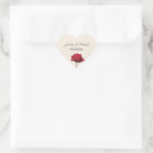 Romantische Rode Roos Bewaar de Datum Hart Sticker (Tas)