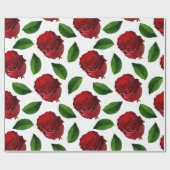 Romantische Rode Roos Bloem Botanisch Cadeaupapier (Vlak)