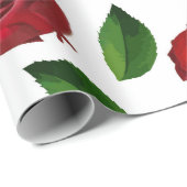 Romantische Rode Roos Bloem Botanisch Cadeaupapier (Rol Hoek)