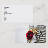 Romantische rode roos en bruiloft visitekaartje (Voorkant / Achterkant)