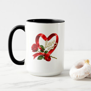 Romantische Rode Roos Liefde Hart Mok