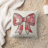 Romantische rode roze patchwork linten boog tekeni kussen (Deken)